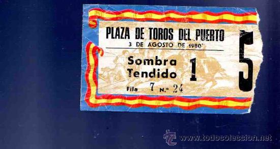 Stierkampf: ENTRADA DE TOROS. PLAZA DE TOROS DEL PUERTO. AGOSTO 1980