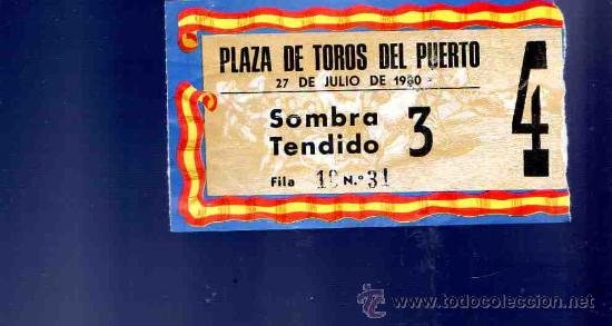 Stierkampf: ENTRADA DE TOROS. PLAZA DE TOROS DEL PUERTO. JULIO 1980