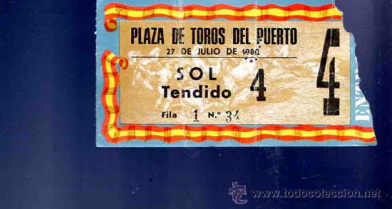 Stierkampf: ENTRADA DE TOROS. PLAZA DE TOROS DEL PUERTO. JULIO 1980