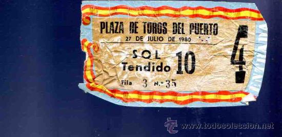 Stierkampf: ENTRADA DE TOROS. PLAZA DE TOROS DEL PUERTO. JULIO 1980