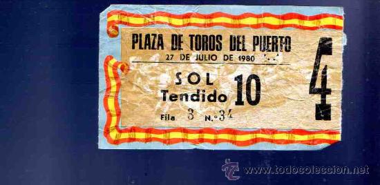 Stierkampf: ENTRADA DE TOROS. PLAZA DE TOROS DEL PUERTO. JULIO 1980
