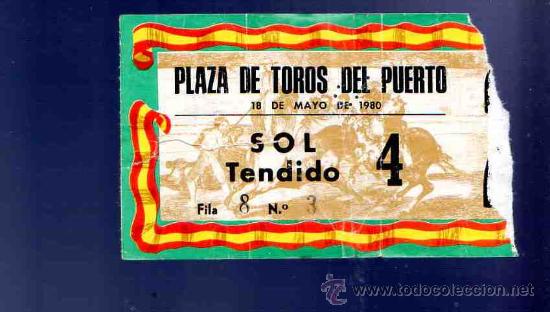 Stierkampf: ENTRADA DE TOROS. PLAZA DE TOROS DEL PUERTO. MAYO 1980