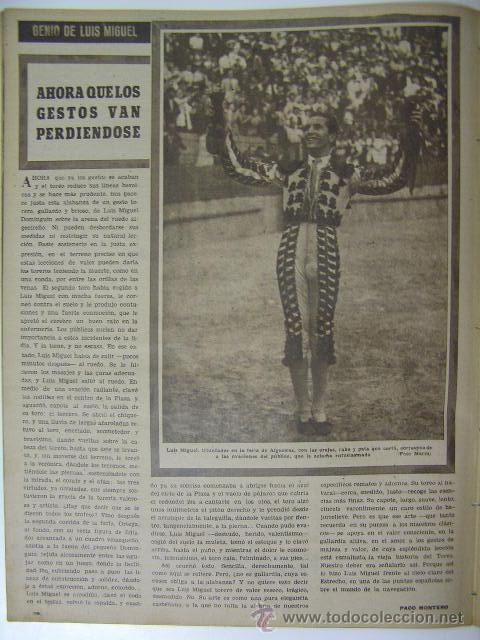Tauromaquia: hoja noticia luis miguel dominguin en algeciras,junio 1946,ref rob