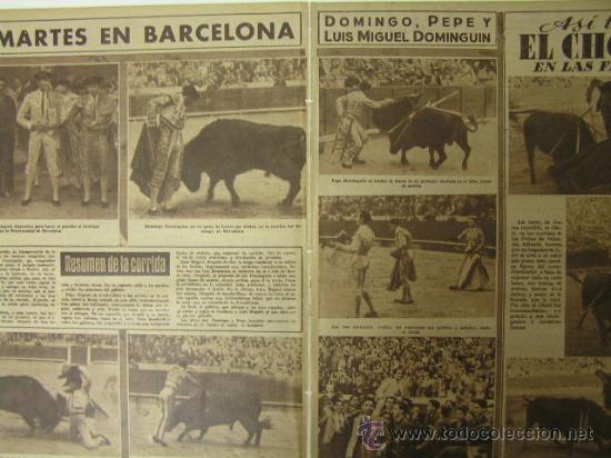 Tauromaquia: corrida de toros barcelona,hermanos dominguin,luis miguel,domingo,pepe,2 hoja marzo 1946,ref rob