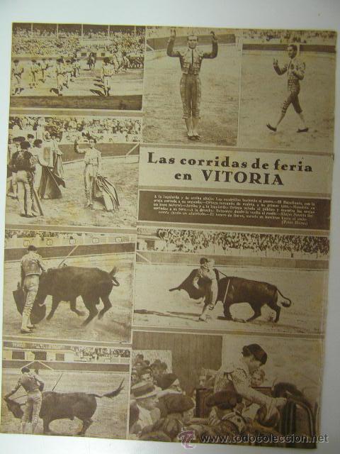 Tauromaquia: toros en vitoria,el estudiante,ortega,manolete,belmonte,1 hoja,agosto 1944,ref rob