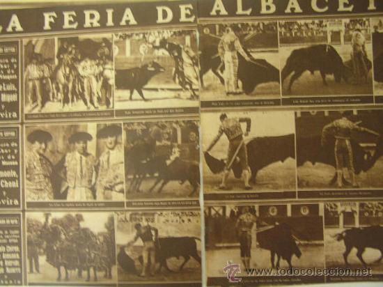 Tauromaquia: toros albacete,rovira,pepe luis,luis miguel,belmonte,el choni,septiembre1946,2 hoja 35x26,ref rob