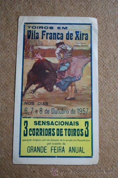 Tauromaquia: Programa de toros de Vila Franca de Xira. Dias 6, 7 e 8 de outubro de 1957. Armando Soares.