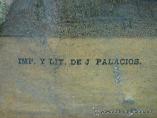 Tauromaquia: Antigua Litografia de LA LIDIA,Salvador Sanchez Frascuelo 1867-1890 imprenta Palacios 55x78 cm - Foto 7 - 35270848
