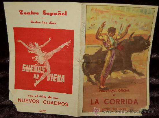Tauromaquia: PROGRAMA OFICIAL DE LA CORRIDA - LIT ORTEGA - Foto 1