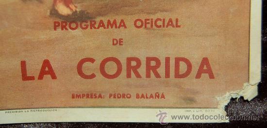 Tauromaquia: PROGRAMA OFICIAL DE LA CORRIDA - LIT ORTEGA - Foto 2