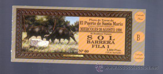 Tauromachia: ENTRADA DE TOROS ENTERA. PLAZA DEL PUERTO SANTA MARIA. 1998.