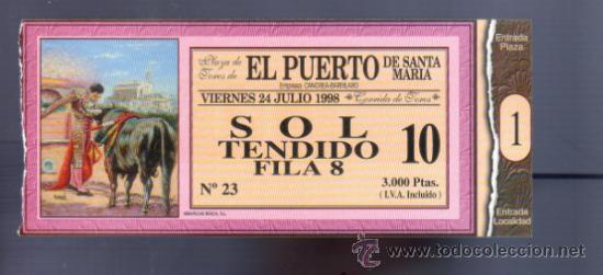 Tauromachia: ENTRADA DE TOROS ENTERA. PLAZA DEL PUERTO SANTA MARIA. 1998.