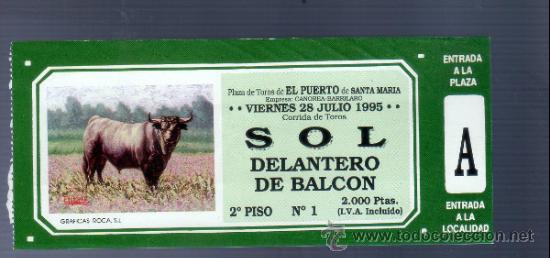 Tauromachia: ENTRADA DE TOROS ENTERA. PLAZA DEL PUERTO SANTA MARIA. 1995.