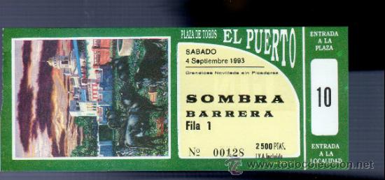 Tauromachia: ENTRADA DE TOROS ENTERA. PLAZA DEL PUERTO SANTA MARIA. 1993.