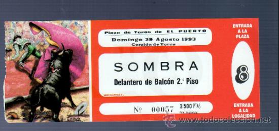 Tauromachia: ENTRADA DE TOROS ENTERA. PLAZA DEL PUERTO SANTA MARIA. 1993.