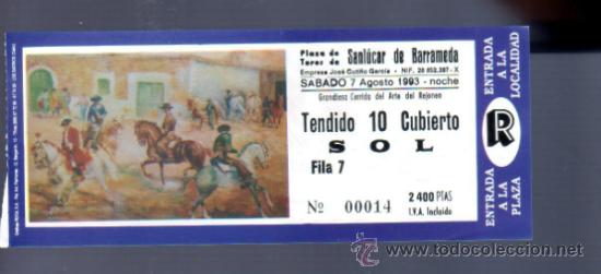 Tauromachia: ENTRADA DE TOROS ENTERA. PLAZA DE SANLUCAR DE BARRAMEDA. 1993.