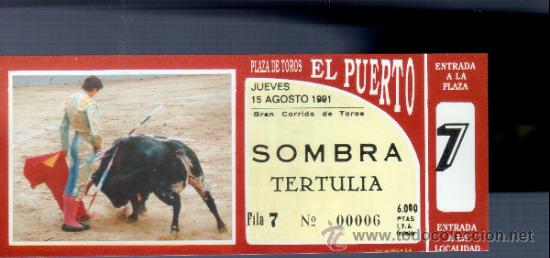 Tauromachia: ENTRADA DE TOROS ENTERA. PLAZA DEL PUERTO. 1991.
