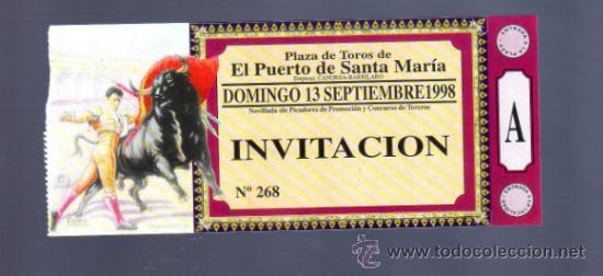 Tauromachia: ENTRADA DE TOROS ENTERA. PLAZA DEL PUERTO SANTA MARIA. 1998.