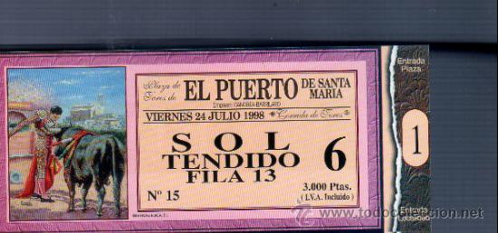 Tauromachia: ENTRADA DE TOROS ENTERA. PLAZA DEL PUERTO SANTA MARIA. 1998.