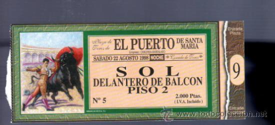 Tauromachia: ENTRADA DE TOROS ENTERA. PLAZA DEL PUERTO SANTA MARIA. 1998.