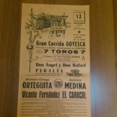 Tauromaquia: CARTEL TOROS CORDOBA 13 OCTUBRE 1963 - ANTONIO ORTEGA ORTEGUITA - ANTONIO MEDINA - VICENTE FERNADEZ . Lote 36449712