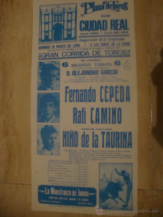 Tauromachia: CARTEL DOMINGO RESURRECCI&Oacute;N 1989 CIUDAD REAL