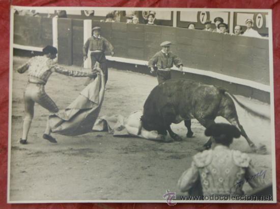 Tauromachie: COJIDA DE MANUEL DEL POZO RAYITO HIJO - FOTOGRAF&Iacute;A ORIGINAL DE HERMES PATO FIRMADA - TOROS