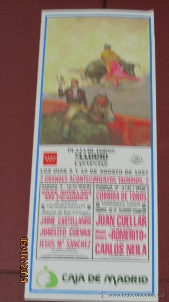 Tauromaquia: CARTEL DE TOROS, PLAZA DE MADRID. JAIME CASTELLANOS, JOSELITO CUEVAS, JESUS M&ordf; SANCHEZ... A&Ntilde;O 1997.