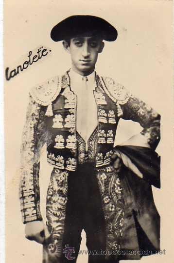 Tauromaquia: Imagen de Manolete, Sin reverso. Tama&ntilde;o postal antigua.