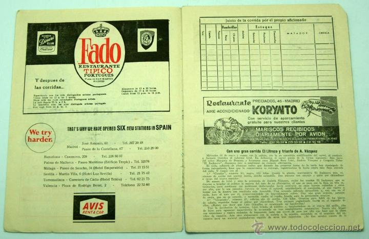 Tauromaquia: Programa Plaza de toros Madrid temporada 1966 - Foto 2