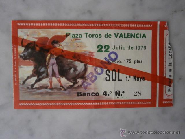 Tauromaquia: LOCALIDAD-ENTRADA,PLAZA DE TOROS DE VALENCIA A&Ntilde;O 1976.ABONO