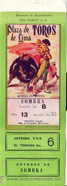 Tauromaquia: Entrada plaza de toros de LIMA 24 MARZO 1946. GITANILLO DE TRIANA, ALBAICIN Y MANOLETE