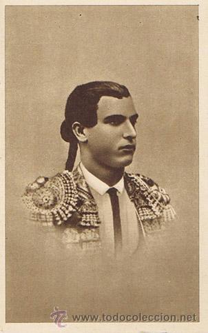 Tauromaquia: TARJETA CON LA BIOGRAFIA AL DORSO DEL TORERO JOS&Eacute; GARC&Iacute;A, ALGABE&Ntilde;O. Madrid : Larrisal, 9x14. Tarjeta