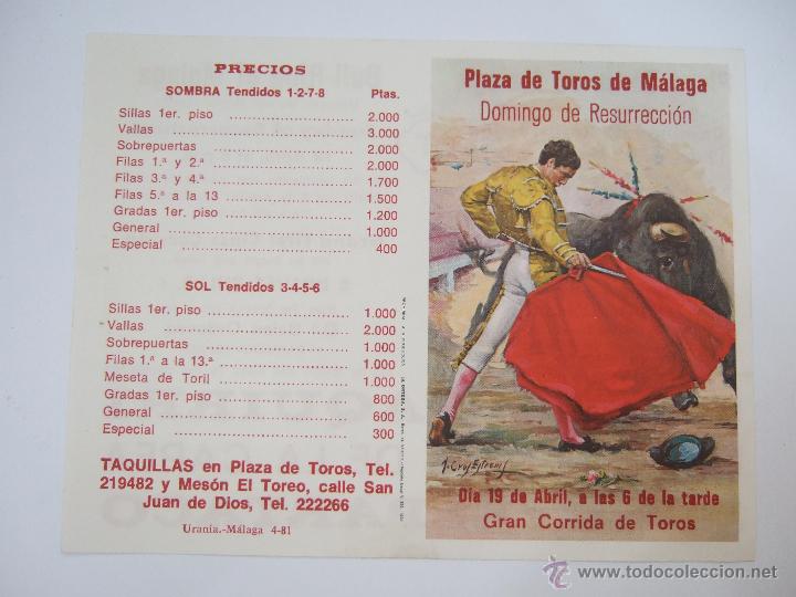 Tauromachie: FOLLETO PROGRAMA DE MANO - MALAGA - PAQUIRRI - NI&Ntilde;O DE LA CAPEA - ESPARTACO