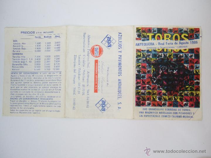 Tauromaquia: FOLLETO PROGRAMA DE MANO - TOROS FERIA ANTEQUERA 1986 - 2 CORRIDAS - NOVILLADA - EL CHINO TORERO