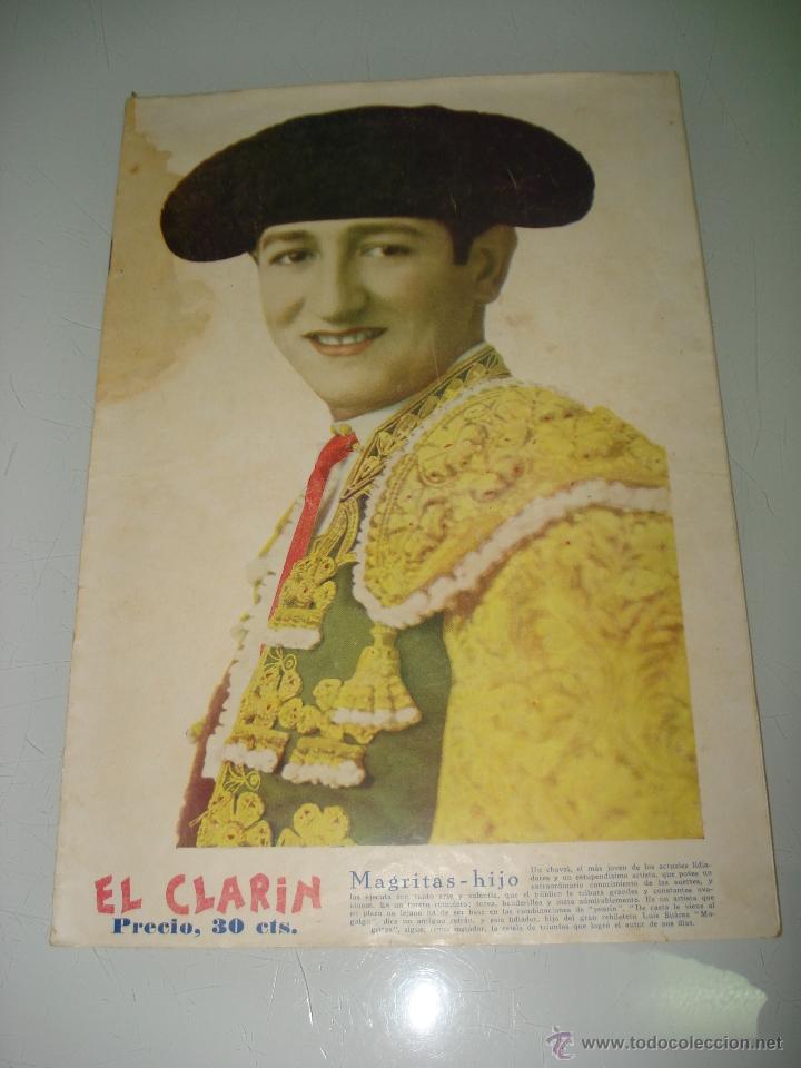 Tauromaquia: Antiguo Semanario Taurino Defensor de la Verdad *EL CLAR&Iacute;N* con MAGRITAS HIJO  1930s..