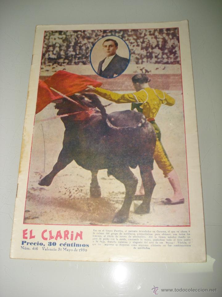 Tauromaquia: Antiguo Semanario Taurino Defensor de la Verdad *EL CLAR&Iacute;N* N&ordm; 416 con PARRITA 1930