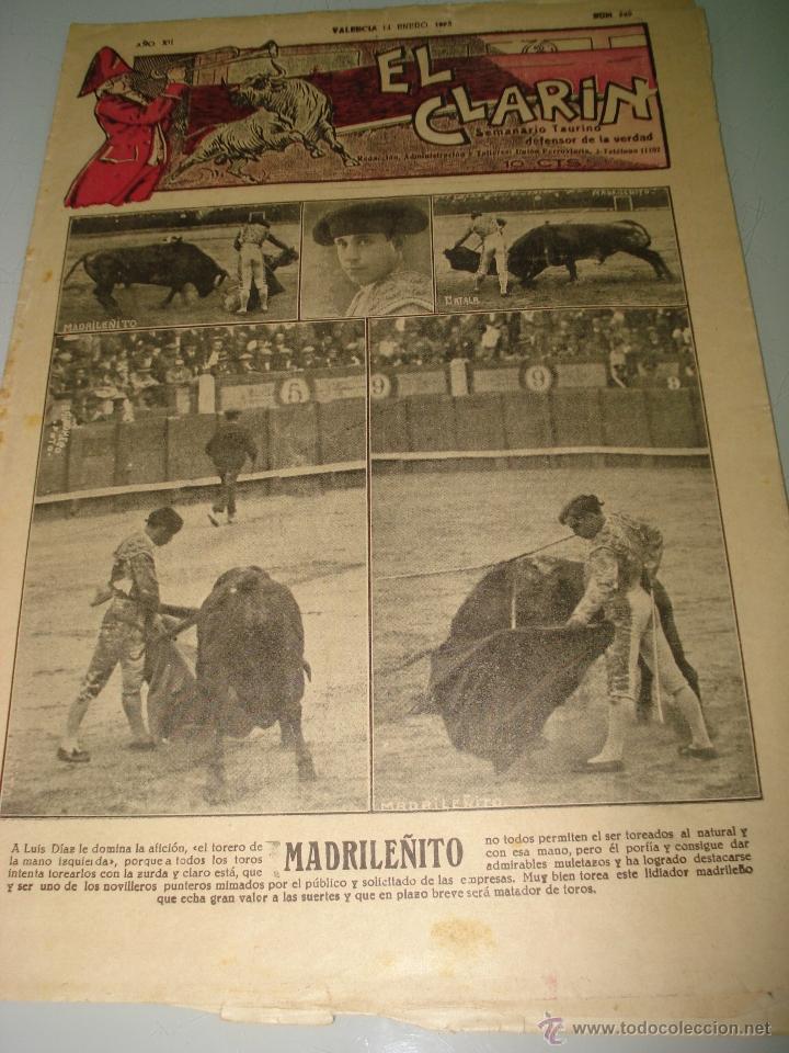 Tauromaquia: Semanario Taurino Defensor de la Verdad *EL CLAR&Iacute;N* N&ordm; 549 con Madrile&ntilde;ito - Valencia A&ntilde;o 1933