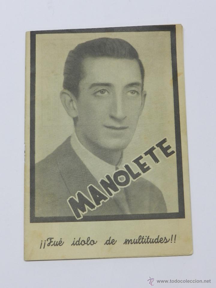 Tauromaquia: TIJERETAS GOMEZ, Francisco. Manolete. &iexcl;&iexcl; Fue &iacute;dolo de multitudes !! Madrid: Imprenta Torer&iacute;as, 1947