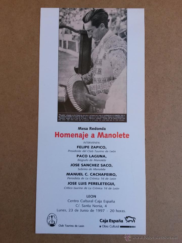 Tauromaquia: Homenaje a manolete en leon 1997