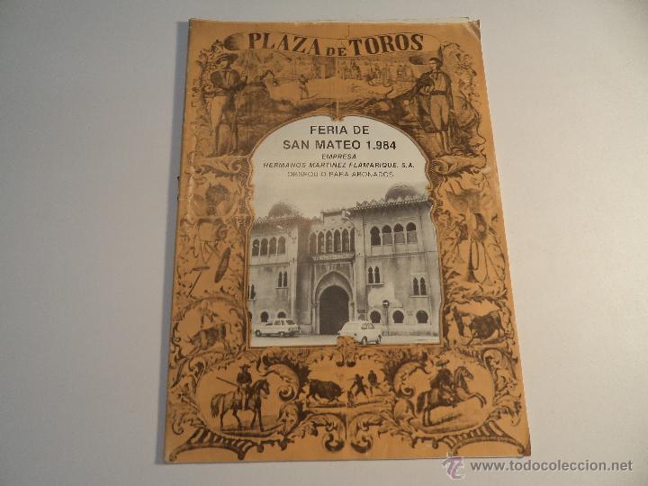 Tauromaquia: Feria de San mateo. Programa oficial 1984 - Foto 1