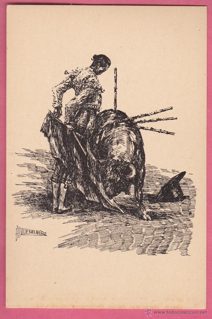 Tauromaquia: MANOLETE VISTO POR ALCALDE MOLINERO. SERIE A. N&ordm; 8. EN UN ADORNO.