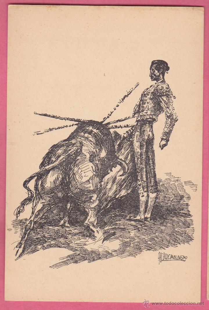 Tauromaquia: MANOLETE VISTO POR ALCALDE MOLINERO. SERIE A. N&ordm; 1. PASE EN REDONDO MIRANDO AL TENDIDO.
