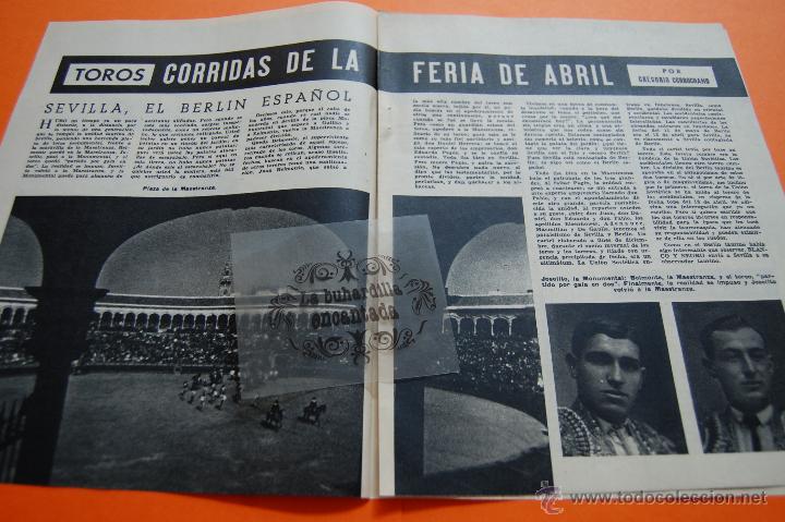 Tauromaquia: ARTICULO -1959- CRONICA CORRIDA FERIA DE ABRIL, JOSELITO, BELMONTE, ORDO&Ntilde;EZ, ORTEGA- 8PAG.