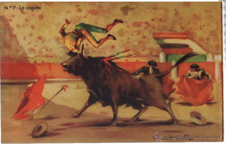 Tauromachia: TARJETA POSTAL. LA COGIDA. N&ordm; 7
