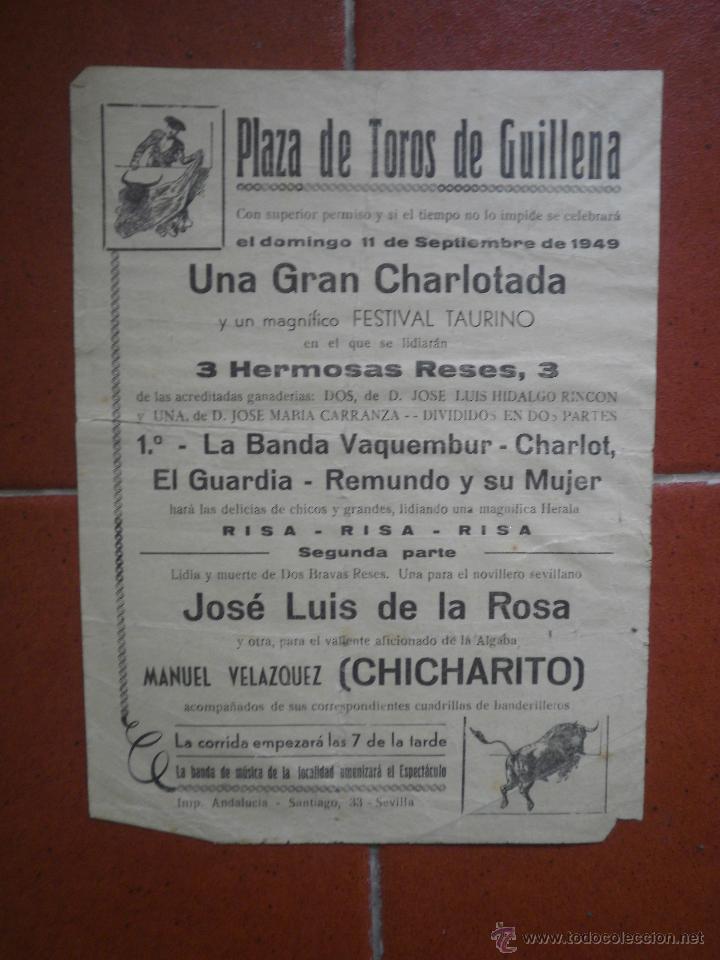 CARTEL DE CHARLOTADA 1949 (Coleccionismo - Tauromaquia)