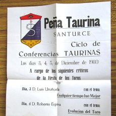 Tauromaquia: CARTEL TAURINO -- PEÑA TAURINA SANTURCE -- CONFERENCIAS 1980. Lote 47211834