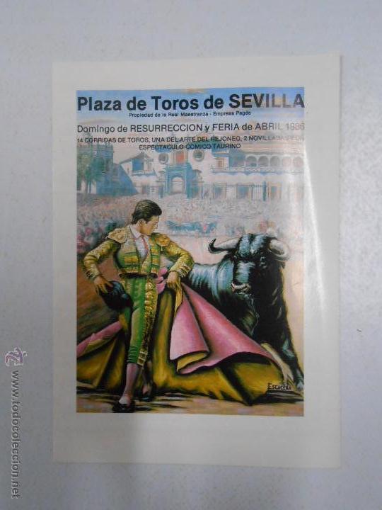 Bullfighting: PROGRAMA DE MANO PLAZA DE TOROS DE SEVILLA CON TODAS LAS CORRIDAS DE LA FERIA DE ABRIL DE 1986 TDKP2