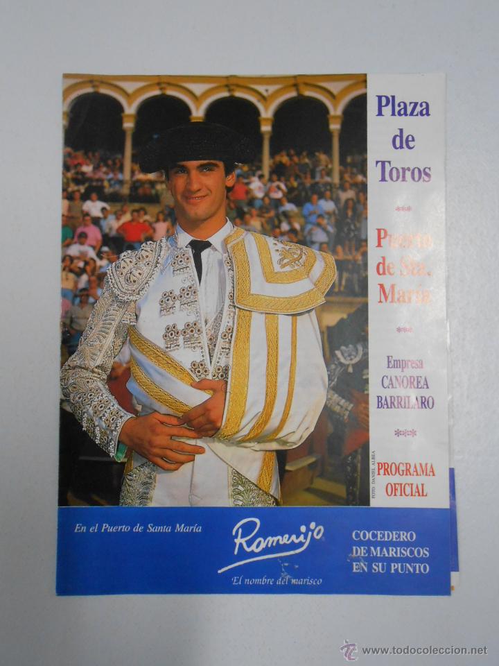 Tauromachie: PROGRAMA PLAZA DE TOROS PUERTO DE SANTA MARIA 20 DE OCTUBRE 1995. JESULIN DE UBRIQUE. TDKP2