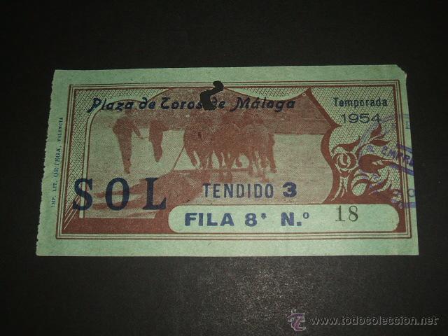 Tauromaquia: MALAGA ENTRADA CORIDA DE TOROS 1954 - Foto 1